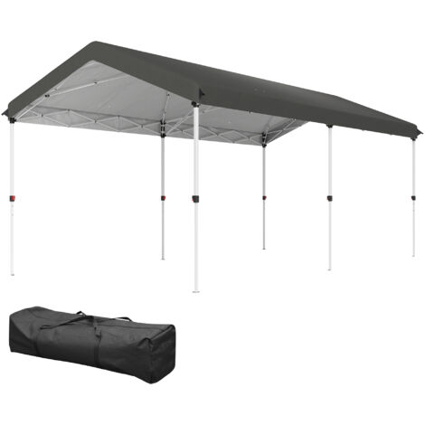 Outsunny Pergola da giardino pop-up pieghevole regolabile in altezza protezione UV 30+ 2 pareti laterali sacco di trasporto incluso | Italy
