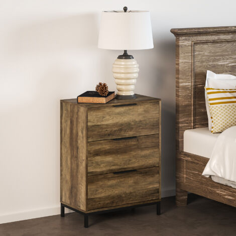 Cassettiera HOMCOM 3 Cassetti Stile Industriale: Perfetta Per Soggiorno O Camera Da Letto!