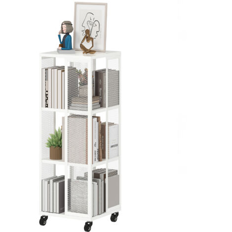 MA MAISON Scaffale Pieghevole a Ripiani, Carrello Metallico con Mensole- Salvaspazio, Richiudibile, con Ruote, Porta oggetti - Cucina, Camera, Giardino e Universale