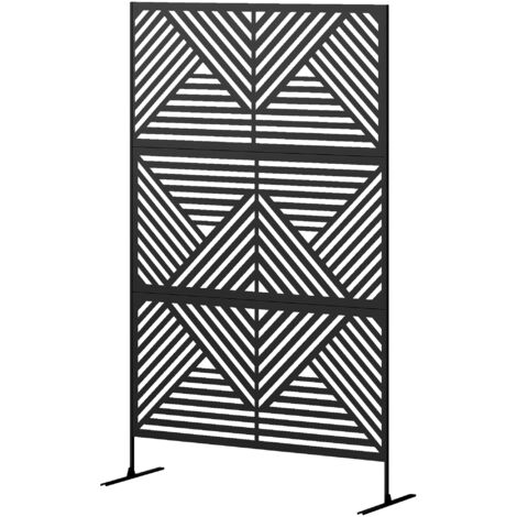 Outsunny Separé Divisorio da Esterno e Traliccio per Piante 122x45x198cm Nero
