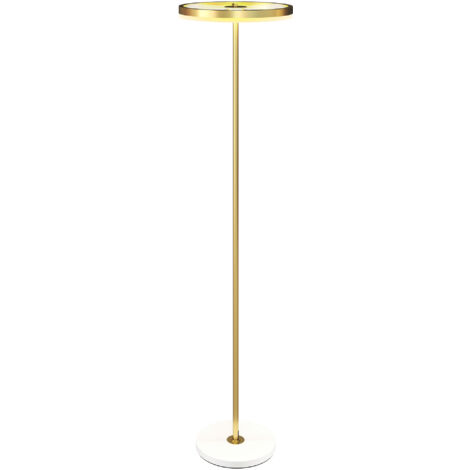 HOMCOM Lampada a Piantana Dimmerabile Interruttore e Pedale e 3 Luminosità Oro