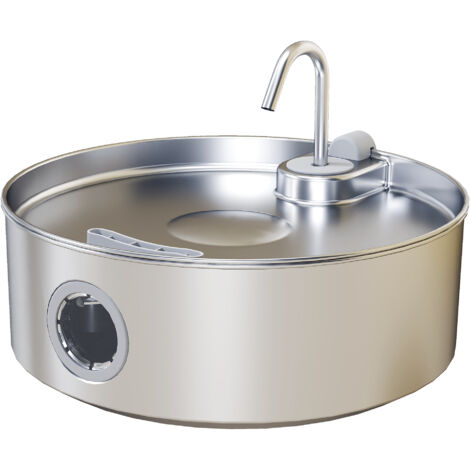 PawHut Fontana per Gatti da 7L con Luce LED 30.5x31.2x19.3 cm Argento