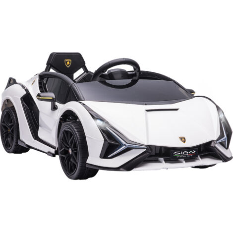 HOMCOM Macchina per Bambini Elettrica Lamborghini 12V con Telecomando Bianco