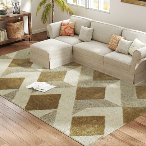 HOMCOM Tappeto Moderno Effetto 3D Ipoallergenico e Lavabile 230x160cm Giallo (1/5)