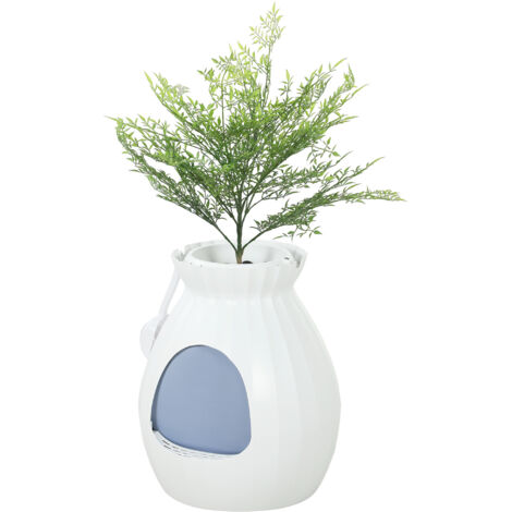 PawHut Lettiera per Gatti Chiusa a forma di Vaso in ABS e Acciaio Bianco