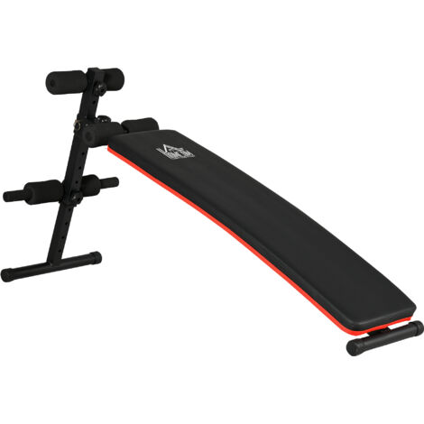 HOMCOM Panca da Palestra Pieghevole e Regolabile 47x139x51-69cm Nero e Rosso (1/5)