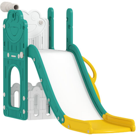 AIYAPLAY Set Scivolo per Bambini 5in1 Canestro e Telescopio Età 1-3 Anni Giallo (1/5)