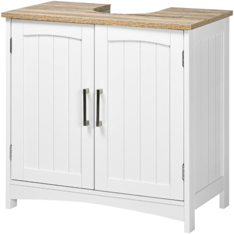 DecHome Mobile Sotto Lavabo Bagno Mobiletto Bagno Sottolavandino con Antine in L