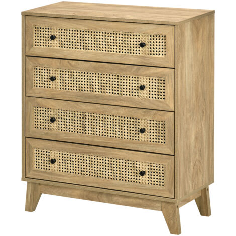 HOMCOM Cassettiera in legno a 6 cassetti Cassettiera ausiliaria con gambe rialzate Stile moderno per camera da letto soggiorno bagno 62x28x58 cm Multicolore
