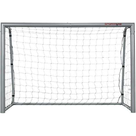 SPORTNOW Rete Calcio 240x85x160 cm Grigia in PE e Metallo con Viti e Picchetti (1/5)