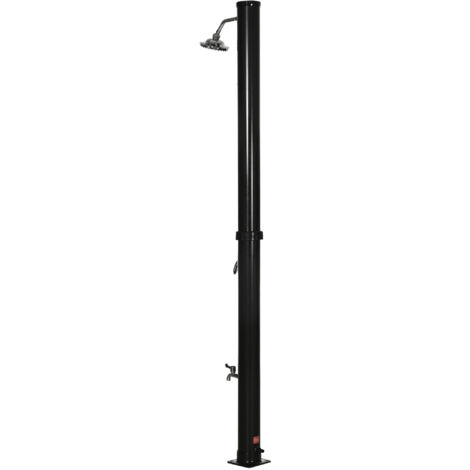 Outsunny Doccia da Giardino Regolabile da 20L con Rubinetto Inferiore Nero