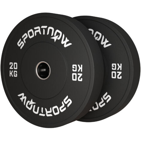 SPORTNOW Set 2 Dischi Pesi da 20 kg in Gomma Foro 5 cm per Manubri e Bilancieri (1/5)