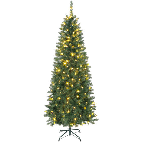HOMCOM Albero di Natale 180cm 250 Luci Bianche e Colorate 9 Tipi Illuminazione (1/5)