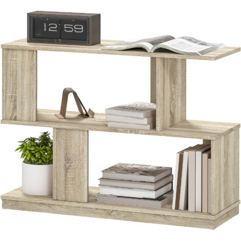 HOMCOM Tavolino da Caffè Moderno a S con 4 Ripiani 90x30x61 cm Legno (1/5)