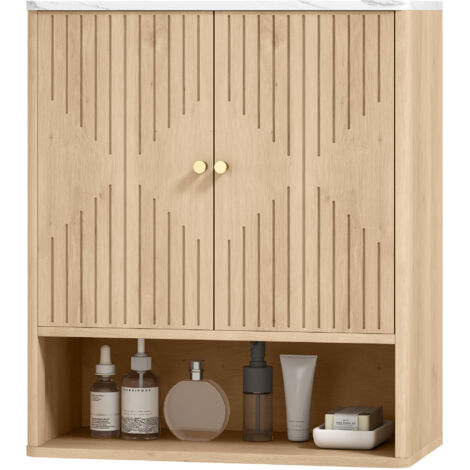 Mobile Alto Bagno da Parete, Ante Apertura Regolabile, 7