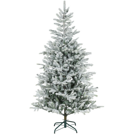 HOMCOM Albero di Natale 180 cm Innevato con Base in Metallo Pieghevole (1/5)
