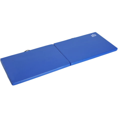 HOMCOM Materassino da Ginnastica Pieghevole e Antiscivolo 180x60x5 cm Blu (1/5)