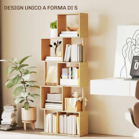 Libreria Basse e Asimmetrica in Stile Industriale