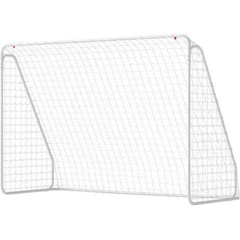 HOMCOM Rete da Calcio per Giardino in PE e Metallo 301x120x200 cm Bianco (1/5)