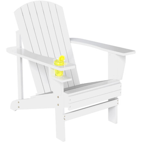 Outsunny Sedia da Giardino Adirondack in Legno di Abete Impermeabile Anti-Muffa