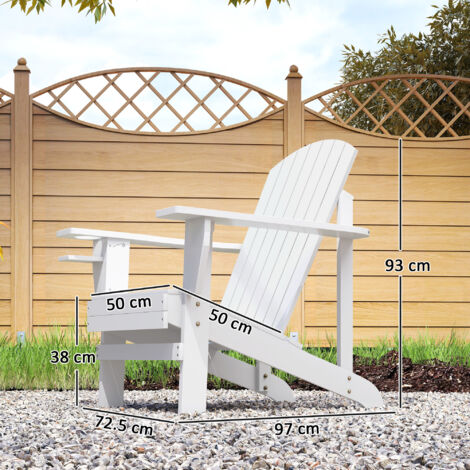 Outsunny Sedia da Giardino Adirondack in Legno di Abete