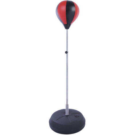HOMCOM Set Punching Ball per Ragazzi con Altezza Regolabile 126-144cm e Guantoni