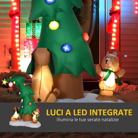 HOMCOM Presepe di Natale Gonfiabile con 5 Luci LED e Gonfiatore