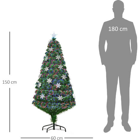 Albero Di Natale Artificiale Komfotteu 180 Cm Con 280 Luci LED - 11 Modalità, Pieghevole, Base Metallo, Bianco