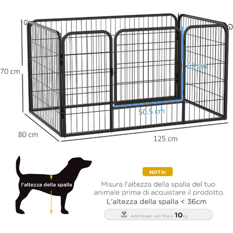 PawHut Recinto per Cani Gatti Cuccioli Roditori Recinzione Rete