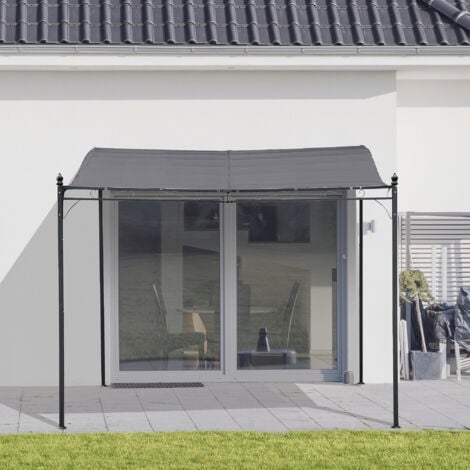 Outsunny Gazebo Pergola 3x3m Giardino o Terrazzo con Tenda Grigia