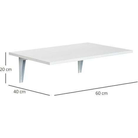 EASYCOMFORT Tavolino a Muro Pieghevole Salvaspazio in MDF e Telaio in  Metallo Color Legno, 60x40x20cm