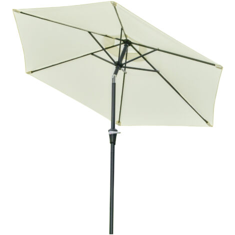 Outsunny Ombrellone da Giardino 2.3x2.2 m a Manovella Inclinabile Bianco