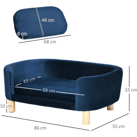 Scaletta Per Cani Cuccia Per Cani PawHut Divano In Velluto Blu