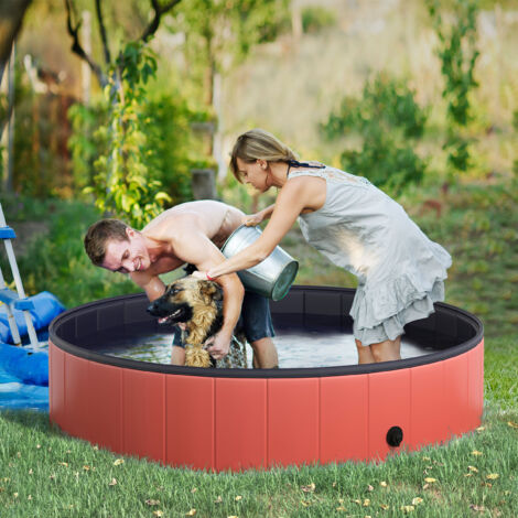 Piscina Pieghevole Per Cani – Vasca Da Bagno Antiscivolo Portatile Per Cani Grandi E Piccoli, Con Scarico Rapido