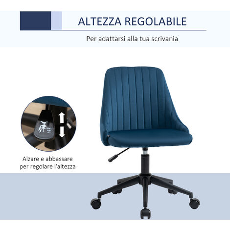 Vinsetto Sedia da Ufficio Elegante con Tessuto Effetto Lino, Sedia