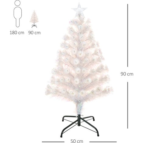 Homcom Albero Di Natale A Fibre Ottiche Artificiale Cm Luci Led