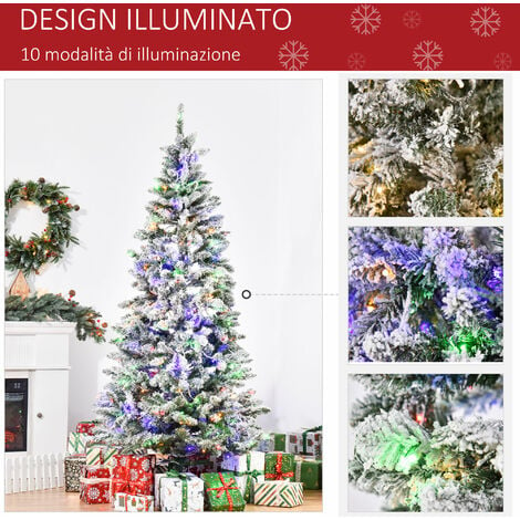 HOMCOM Albero di Natale 180cm con 450 Rami con Pigne