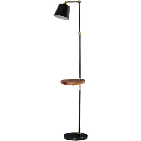 HOMCOM Lampada da Terra in Metallo Oro, Lampada a Piantana Moderna con  Paralume di Design per Salotto e Camera da Letto, E27 40W Oro