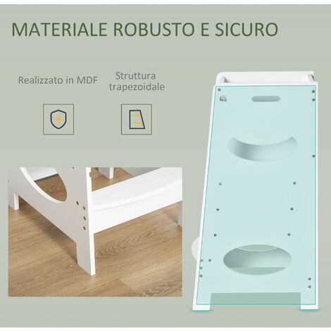 Torre di apprendimento in stile Montessori in legno di colore naturale,  40x44x90 cm