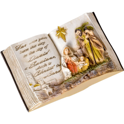 Gesar Presepe moderno completo con capanna in legno e statuine natività 13cm – presepio di