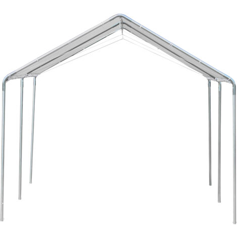 Outsunny Gazebo Copertura per Auto 5.95x2.9m in Acciaio Zincato
