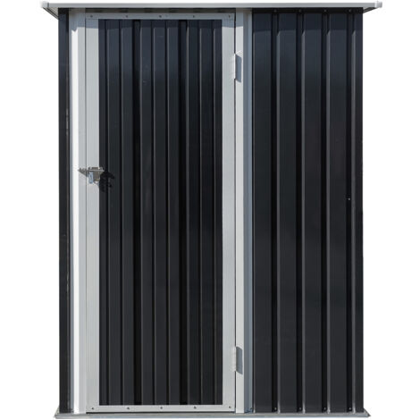 Outsunny Casetta Porta Attrezzi da Giardino in Acciaio Capanno Grigio