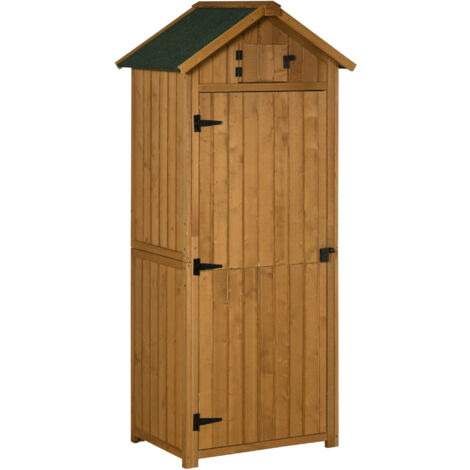 Outsunny Capanno Casetta da Giardino Legno Impermeabile 3 Mensole