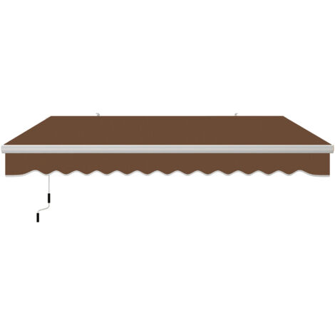 Outsunny Tenda da Sole 4x2.5m per Esterno con Manovella, Rosso Ruggine