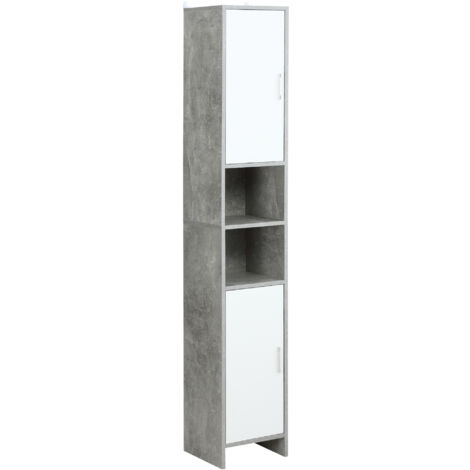 Kleankin Scaffale Bagno 5 Ripiani – 30x30x140 Cm – Mobile Salvaspazio In MDF Bianco – Design Moderno - 4