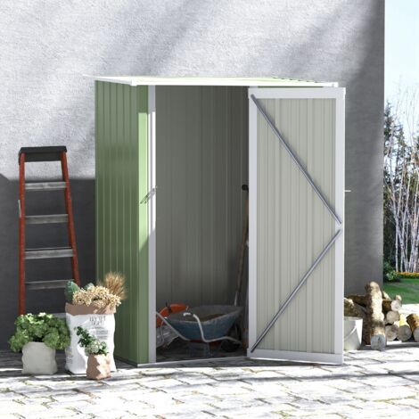 Outsunny Casetta Porta Attrezzi da Giardino in Acciaio Capanno Verde