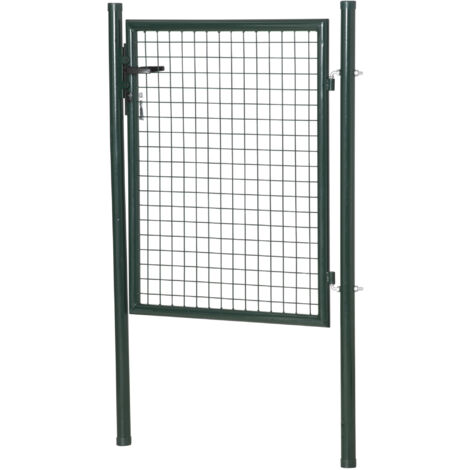 HOMCOM Cancello da Giardino in Acciaio Antiruggine, 97x150cm