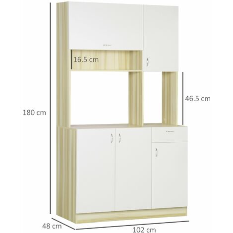 HOMCOM Mobile Contenitore a 4 Livelli con 2 Ripiani Regolabili Bianco