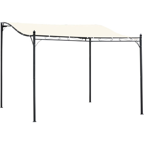 Outsunny Gazebo Pergola 3x3m da Esterno, Giardino o Terrazzo con Tenda