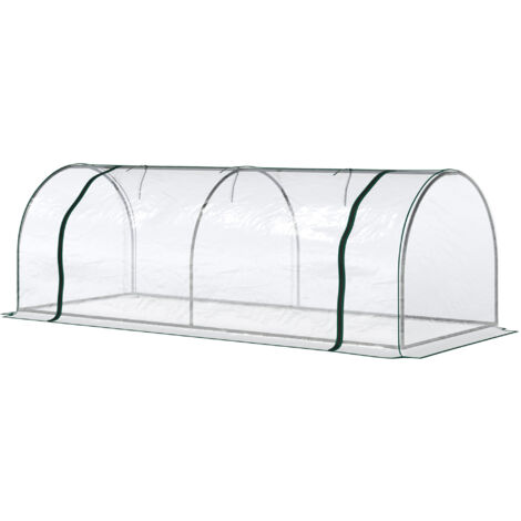 Outsunny Serra da Balcone con Copertura in PVC e Struttura in Acciaio Verde